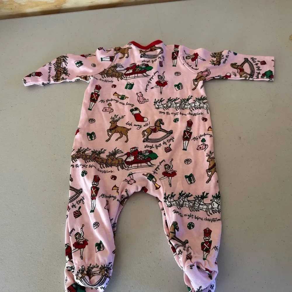 Mudpie Pink Kids One Piece with Festive Print